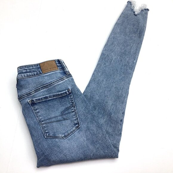 American Eagle Jeans Next Level Stretch Hi Rise Jeggings Distressed size 2 - Picture 9 of 12